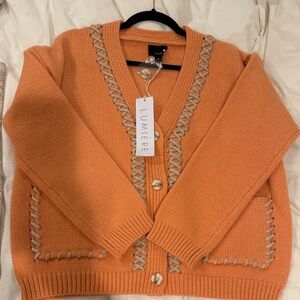 Lumiere Women's Cardigan in Orange/coral